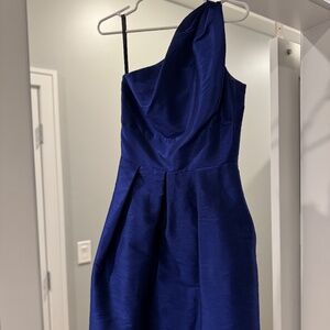 Alfred Sung, Blue, Size 4, One shoulder cocktail dress